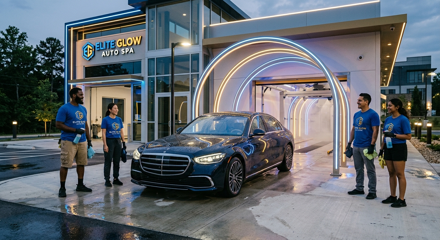 Elite Glow Auto Spa crew at work